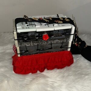 Red and Black Women's Cassette Bag